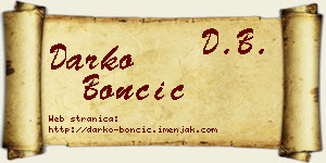 Darko Bončić vizit kartica